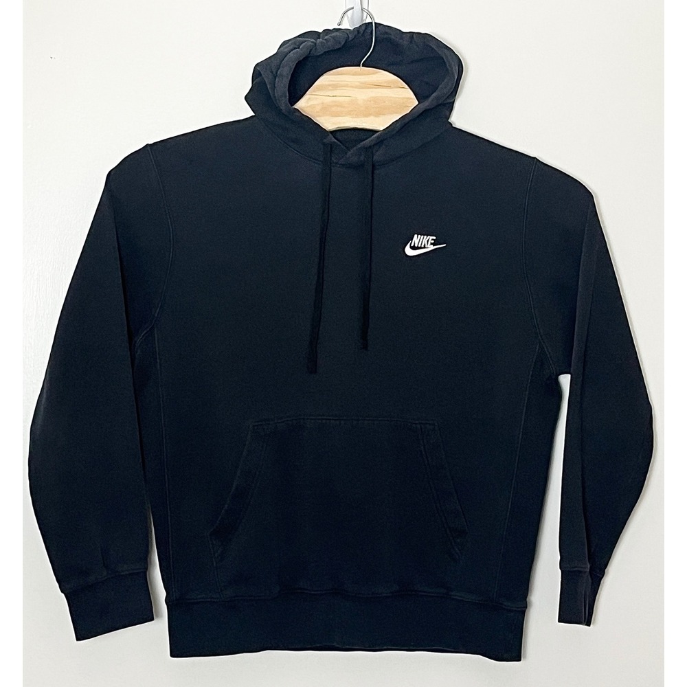 Nike Club Fleece Hoodie Mens Medium Black Pullover Futura Logo Sportswear